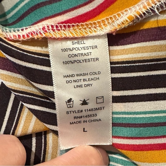 W5 Sleeveless Vertical Striped Tank Top Size Large Multicolor High Low Women’s - Picture 4 of 6